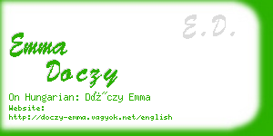 emma doczy business card